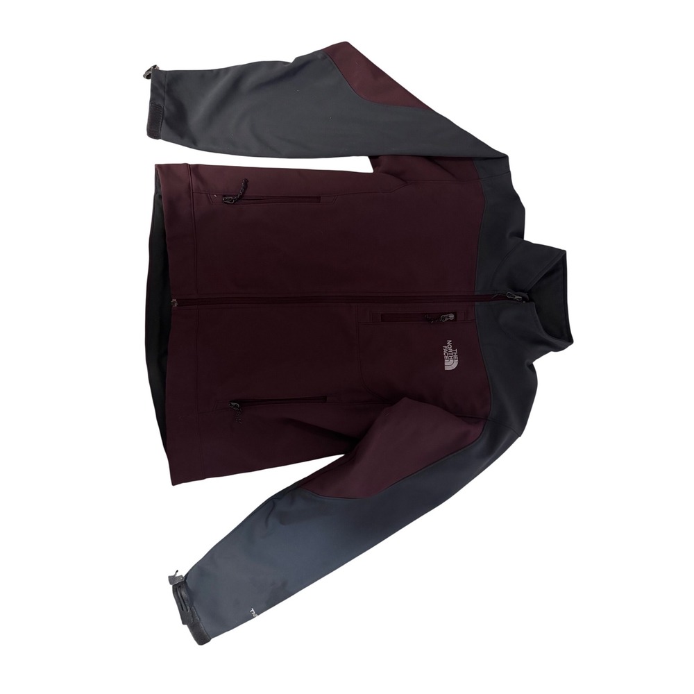 The North Face Apex Bionic Softshell Jacket Full Zip Pockets Burgundy